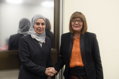 14 October 2019 National Assembly Speaker Maja Gojkovic and the Speaker of the Council of Representatives of the Kingdom of Bahrain Fawzia Zainal